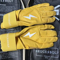 Bruce Bolts Yellow Batting Gloves 