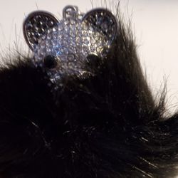 Small Faux Fur Fuzzy Bear Poof Keychain 