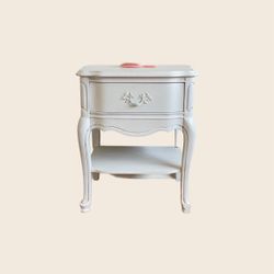 Two White Nightstands Vintage 