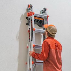 Little Giant Ladders Megalite M18 Telescoping Multi-position Ladder with Ladder Rack