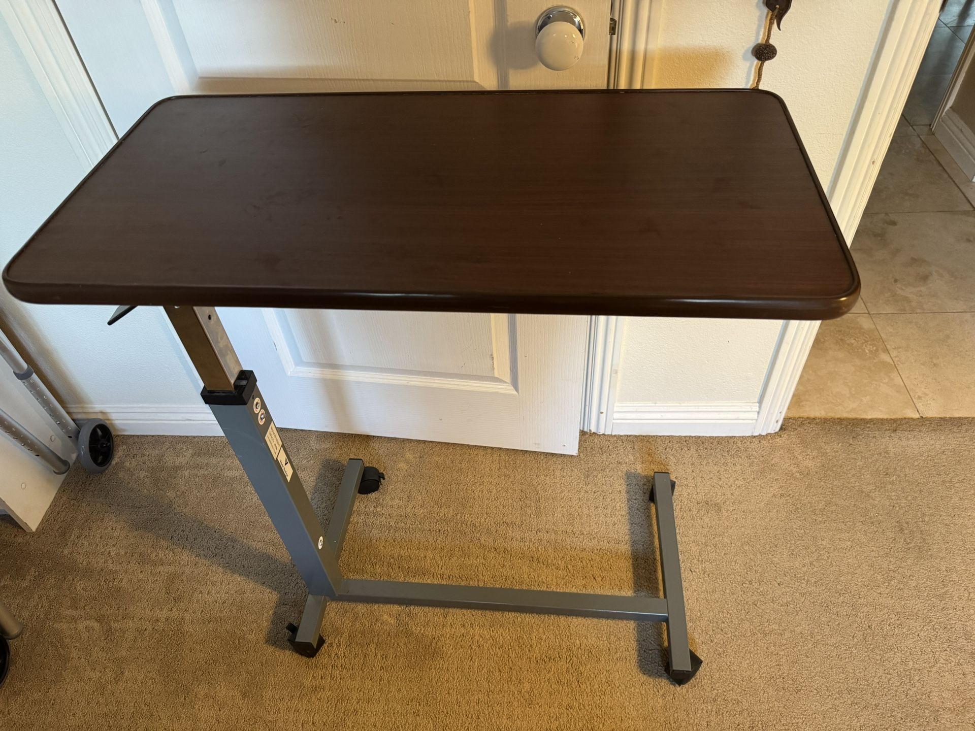 Adjustable Rolling Bedside Table 
