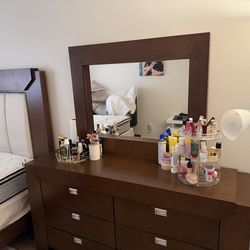 Queen size Bed and Mattress with Table