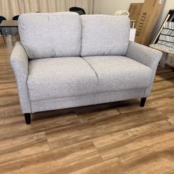 Soft Grey Upholstered Loveseat