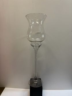 Tall Glass Stemmed Candle Holder