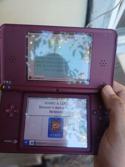 Nintendo DSi XL Burgandy with Bowsers inside story