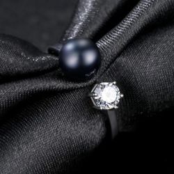 Solid Sterling Silver 925 Fresh Water Pearl Ring 