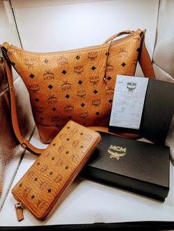 MCM HOBO Medium Purse w/Matching Wallet Large