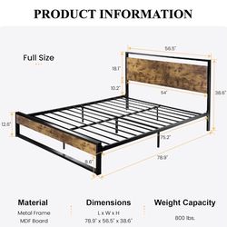 SHA CERLIN Full Size Bed Frame