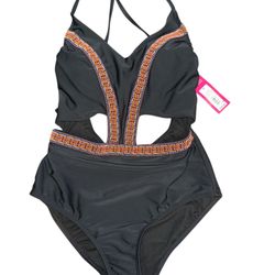 Xhilaration Bathing Suit One piece Black Medium NWT