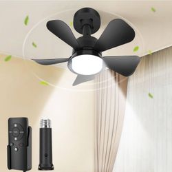 1 Black And 1 White Socket Bulb Fans New In Box