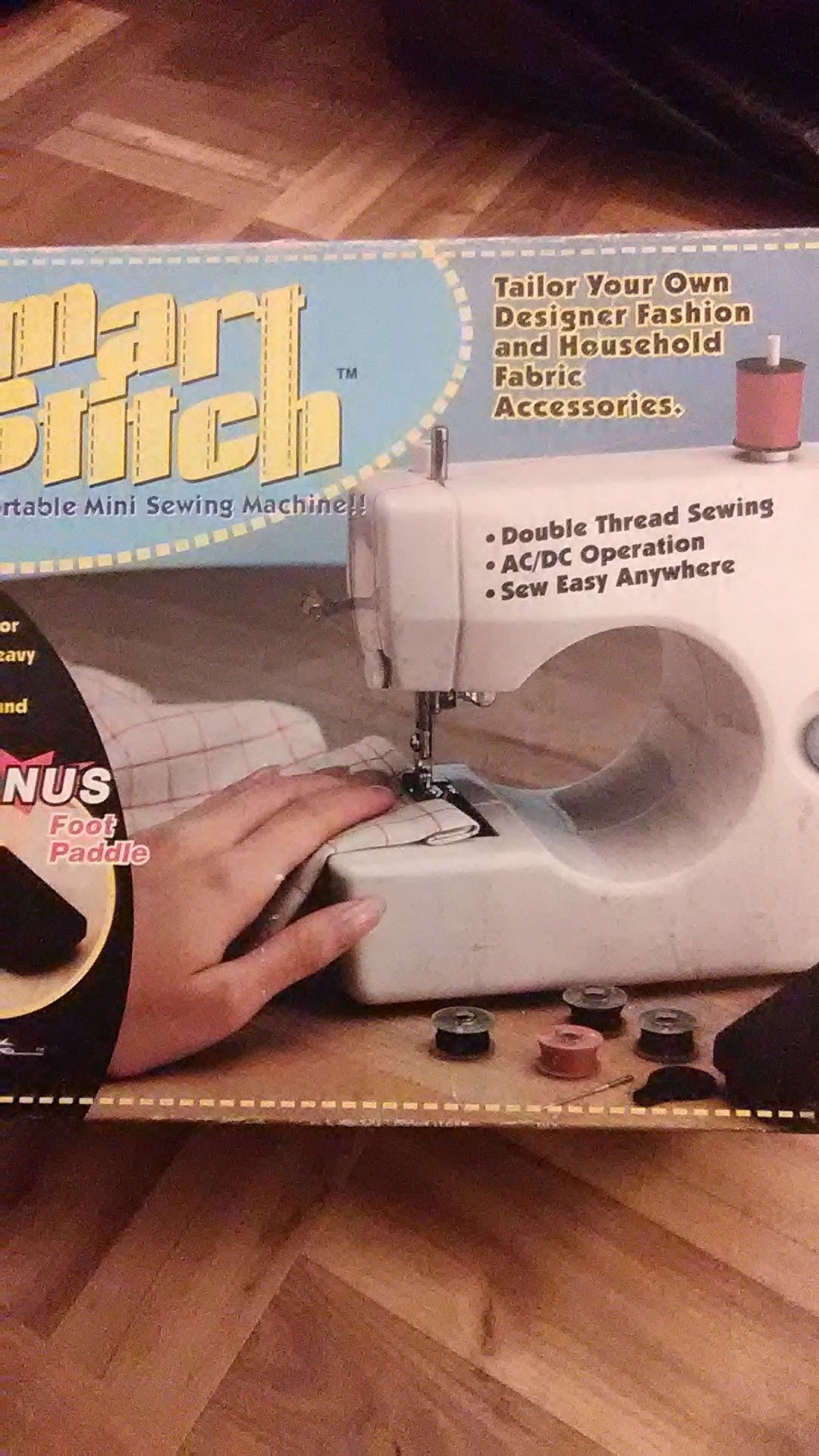 Smart stitch a portable mini sewing machine bonus foot paddle come with it too still on box