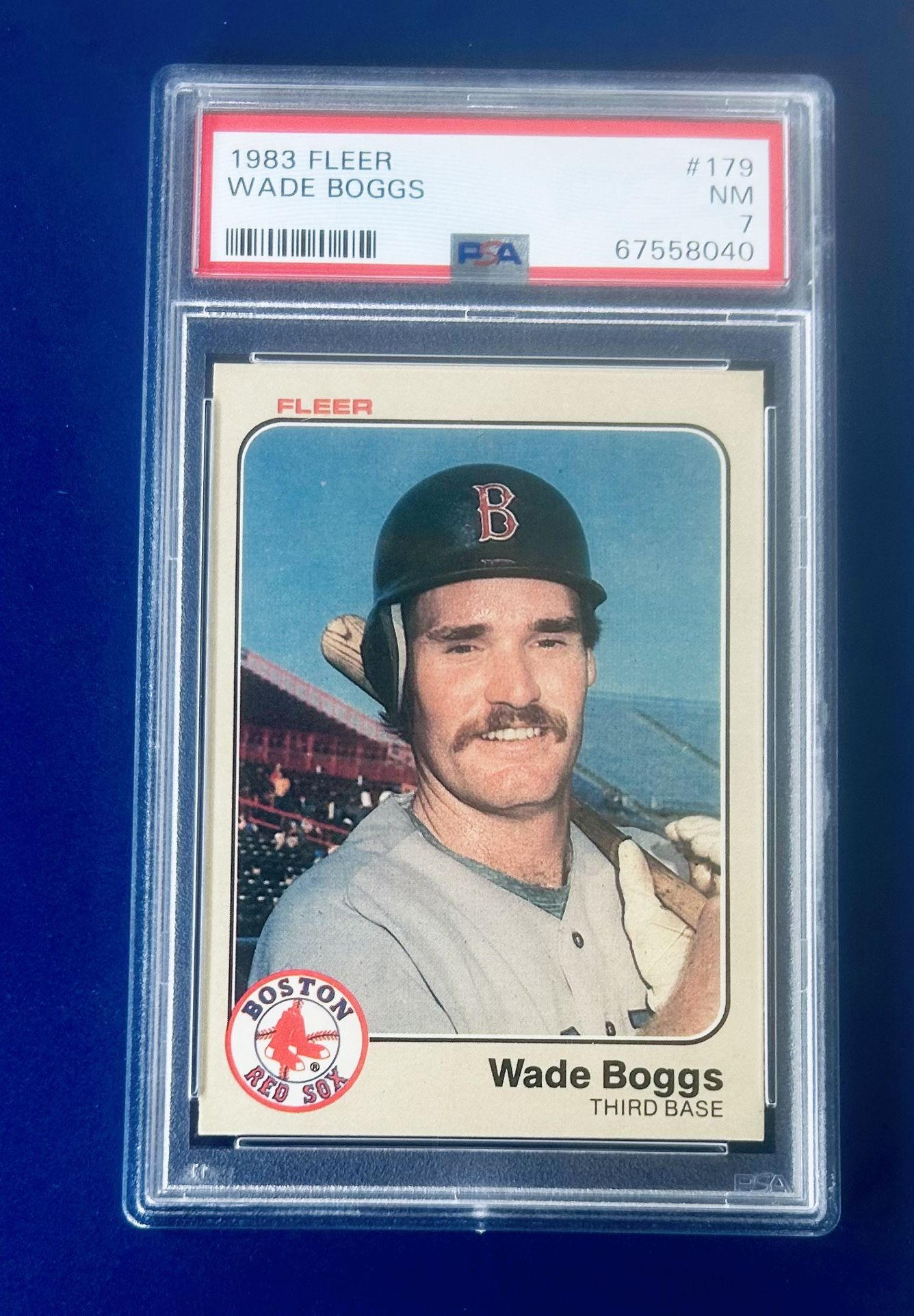 1983 Fleer Wade Boggs Rookie Baseball Card Graded PSA 7
