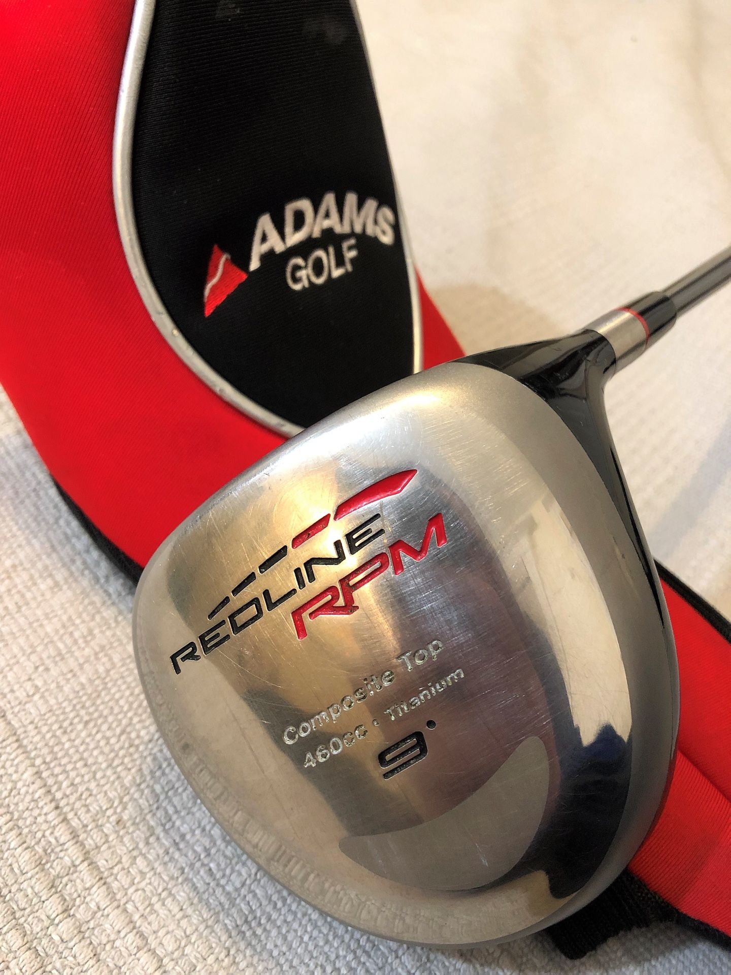 Adams Golf Redline RPM Driver 9 degree Mens RH with Cover *CLEAN*