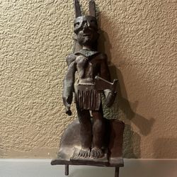 Antique Cast Iron statue 12” Tall  6 In
