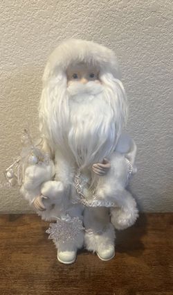 Santa With White Coat Carrying Gifts