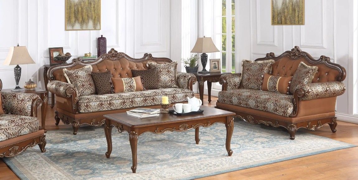 High quality furniture world 8113 model 2pc sofa loveseat livingroom special