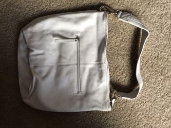 White leather purse