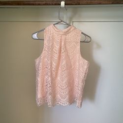 Pink Lace Halter Top Size S
