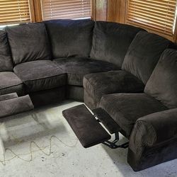 3 PIECE SECTIONAL CORNER COUCh WITH RECLINERS