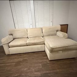 Cream Sectional Couch w/ Chaise – Ethan Allen