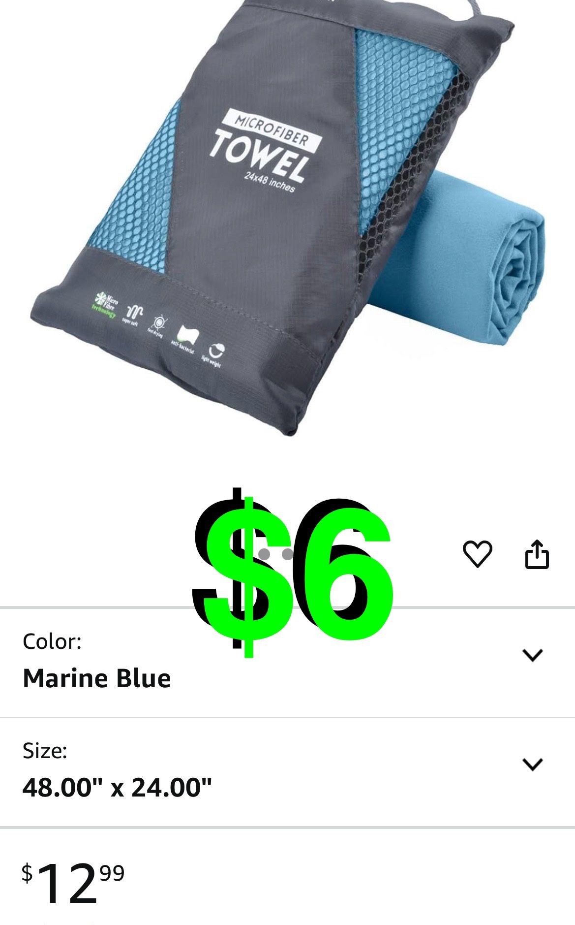 Rainleaf - Microfiber Towel Perfect Travel & Gym & Camping Towel. Quick Dry - Super Absorbent - Ultra Compact - Lightweight. Suitable for Trip, Beach,