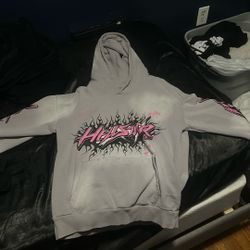 Small Hell Star Hoodie Pink Grey