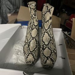 Also Faux Snake platform Booties