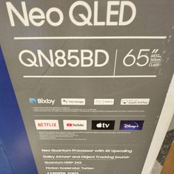 SAMSUNG 65" INCH NEO QLED 4K SMART TV Q85BD ACCESSORIES INCLUDED 
