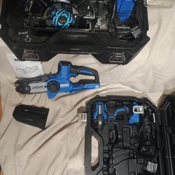 Cobalt XTR Circular Saw Used Few Times, Impact Driver And 6 Inch Chain Saw Never Used 