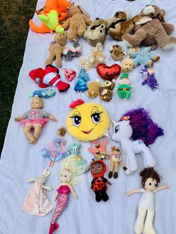 Stuffed animals and dolls etc