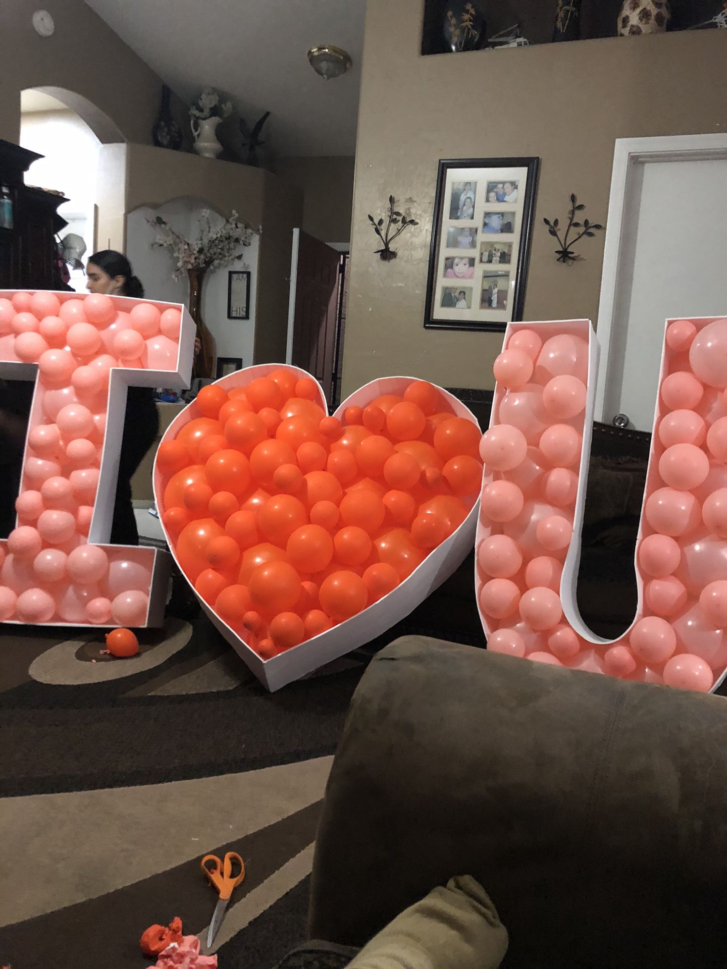 Balloon decoration Balloon Mosaics add such a nice touch to any event and picture. Prices do vary by letter, number size and font.