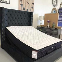 Black Velvet Lux Bed Frame ❤️No Needed Credit Check 💛 $39 Down Payment with Financing