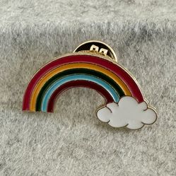Rainbow Pin With Gold Backing 
