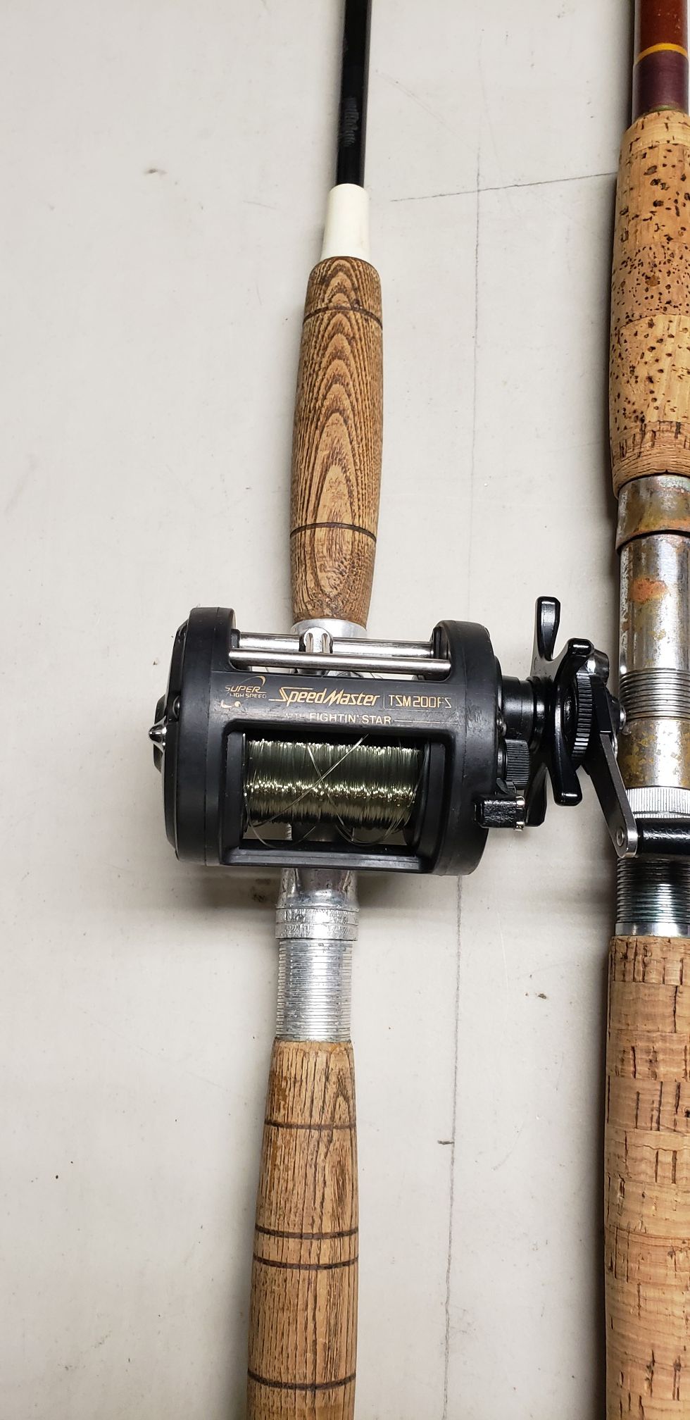 Fishing Shimano reel and 2 rods