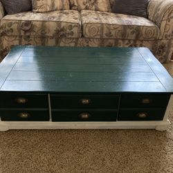 Green Wooden Coffee Table