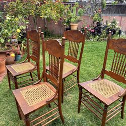 Wooden vintage dining chairs (4 set)  