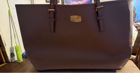 Large brown name purse