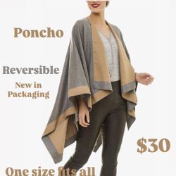 Women's Shawl Wrap Poncho Ruana Cape Cardigan Sweater Open Front for Fall Winter