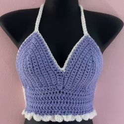 Purple Handmade Cropped Tank Top Cheap