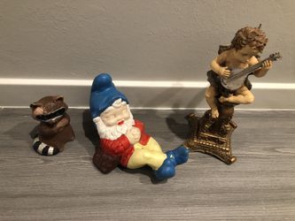 three garden figurines, all for $ 8