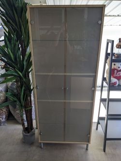 IKEA frosted glass tall display cabinet