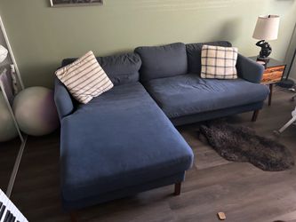 Navy Fabric Sectional Sofa