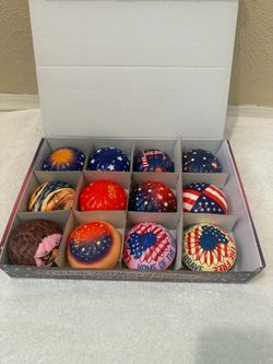 12 Pcs Liberty Dumplings 1 USA 250 Year Anniversary Dumpling Squishies, Squishy Fidget Fidget Toys for Anxiety Relief, 250 Anniversary USA Gia