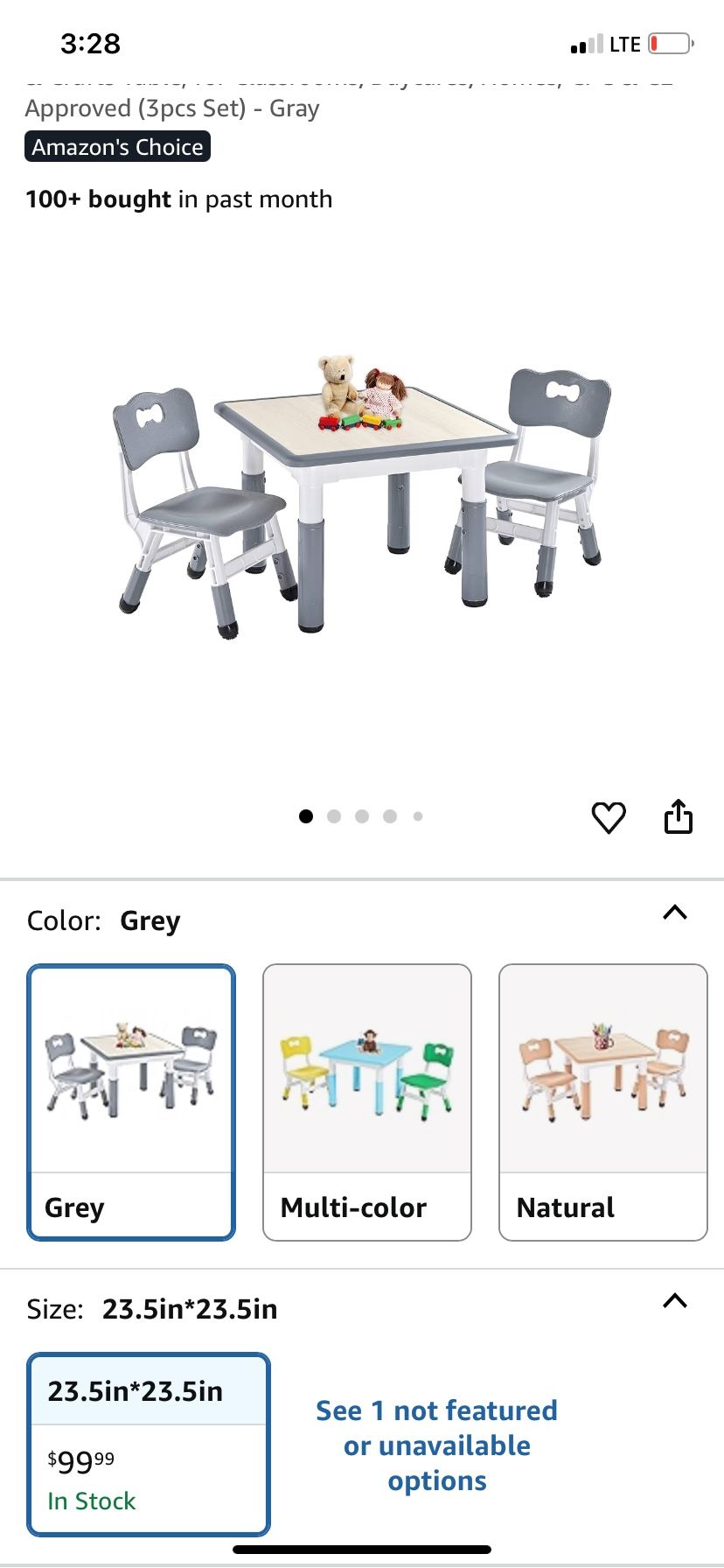 Kid Table And Chair Set
