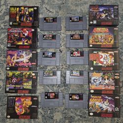 Lot of 10 SNES Games And 10 Boxes. Tested. Nintendo. **READ**