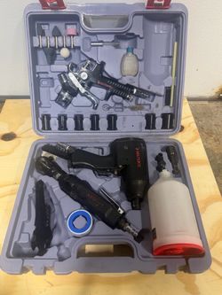 Husky Air Tool Kit – Impact, Ratchet, HVLP Gun + Case
