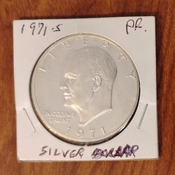USA America 1971 S Eisenhower Proof Silver Dollar Coin