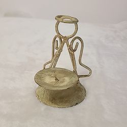 Rustic  Metal Angel 4" Tall Votive Tealight Candle Holder