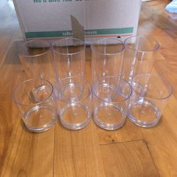 4 Tall, 4 Short Plastic Glasses