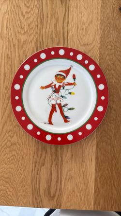 Elf On The Shelf Ceramic Plate 9” Pottery Barn